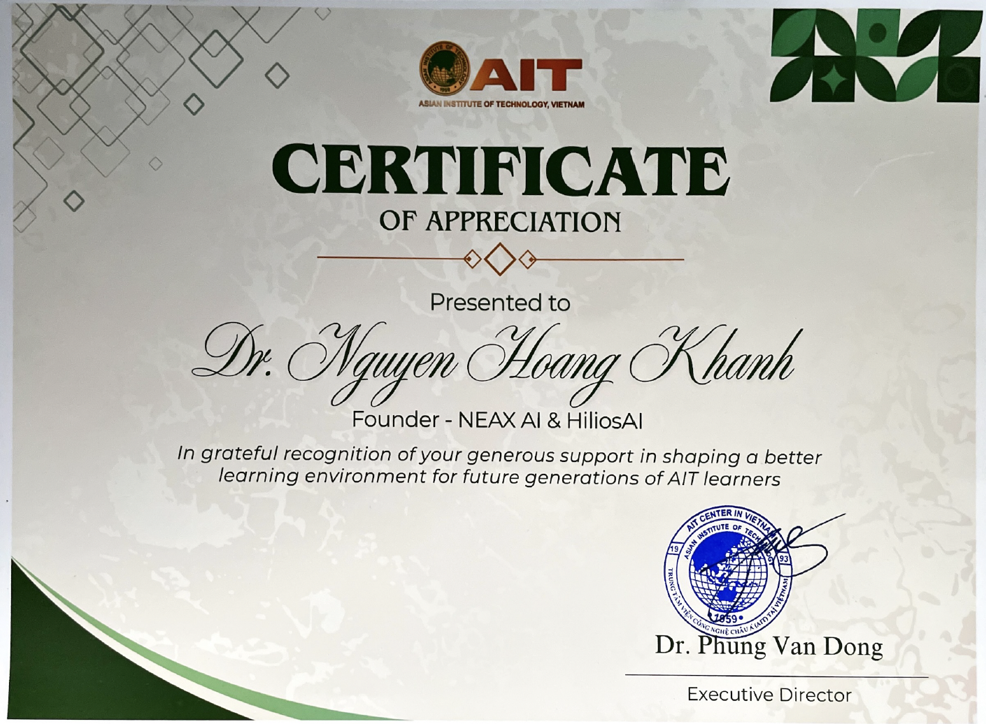Certification completed by Nguyen Hoang Khanh